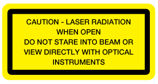 When Open Do Not Stare into Beam Self Adhesive Label