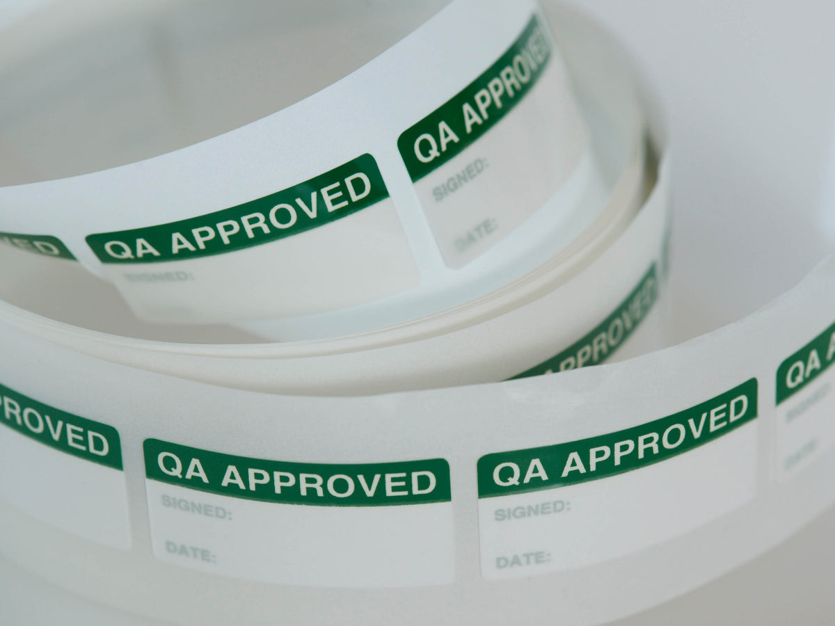 Quality Control & Assurance Labels. Buy Easily Online