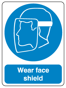 Wear Face Shield Self Adhesive Label - Mandatory Labels