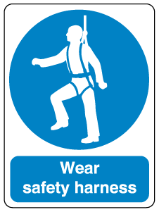 Harness Label Examples Wear Safety Harness Self Adhesive Label - Mandatory Labels