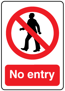 A clear image of No Entry Label from Fine Cut Labels Direct