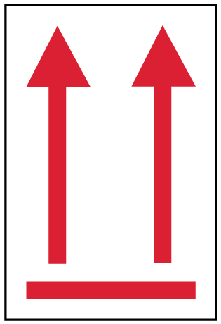 Up Symbol - Red Self Adhesive Label - Marking Products