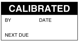 A clear image of Calibrated Next Test Due Label from Fine Cut Labels Direct