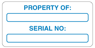 A clear image of Destructible Property of: Serial No Label from Fine Cut Labels Direct