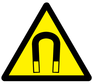 A clear image of Caution Strong Magnetic Field Label from Fine Cut Labels Direct