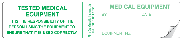 A clear image of Tested Medical Equipment Lead Tested Label from Fine Cut Labels Direct